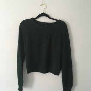 🔴Dark green cropped sweater